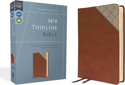 Produktbild von Niv, Thinline Bible, Leathersoft, Brown, Red Letter, Comfort Print