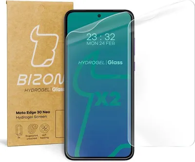 Produktbild von Bizon Glass Hydrogel Displayschutzfolie für Motorola Edge 30 Neo, 2 Stück