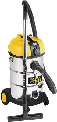 Obrázok produktu pre Vysávač na mokré a suché vysávanie FARTOOLS NET-UP30-P, 30 l nerezová nádoba, 1200 W, s funkciou čistenia