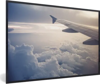 Produktbild von MuchoWow® Gerahmtes Poster Der blaue Himmel aus einem Flugzeug 30x20 cm - Poster mit Schwarzem Bilderrahmen Wandposter Rahmen Foto Bilder - Kunstdruck - Bild-Poster