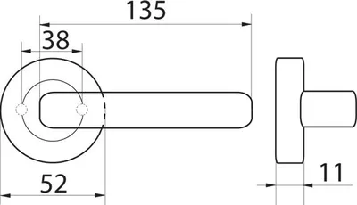 Zdjęcie produktu dla GAMET ZEPHIR DHZ-31-INOX Klamka drzwiowa z okrągłą rozetą, kwadrat 8 mm, stal nierdzewna (zestaw)