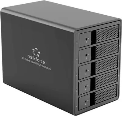 Produktbild von Renkforce RF-6647600 8.9 cm (3.5 Zoll) Festplattengehäuse 5 Bay 3.5 Zoll USB-A (USB 3.0) (RF-6647600)