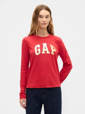 Produktbild von Gap Langarm T-Shirt mit Rundhalsausschnitt, Logo, weich und bequem, XXS
