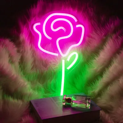 Obrázok produktu pre USB Rose LED neónové nástenné svetlo, neónové znamenie nočné svetlá neónové znamenie neónové svetlo neónové znamenie pre párty bar herné spálňa izba nástenná dekorácia, deti narodeniny