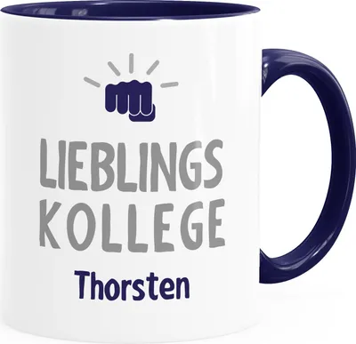 Produktbild von personalisierte Kaffee-Tasse Lieblings-Kollege mit Namen Namenstasse personalisierte Geschenke SpecialMe® navy Keramik-Tasse