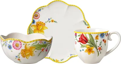 Zdjęcie produktu dla Villeroy & Boch Spring Awakening Frühstücks-Set für 2, 6tlg. Premium Porcelain gelb,grün 1486387281