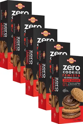 Produktbild von Cookies Doppelkekse gefüllte Kekse mit Kakao-Creme ohne Zucker 900g aus Griechenland