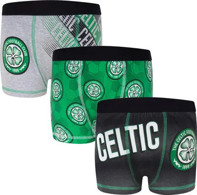 Obrázek produktu pro Celtic FC - Boxerky pro chlapce (3 balení) GF221 (140) (černá/zelená/šedá)
