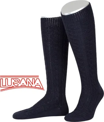 Lusana Trachtenkniestrümpfe in blau
