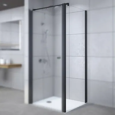 Produktbild von Seitenwand für Drehtür Breuer Elana 6 90 cm Klarglas Profilfarbe schwarz