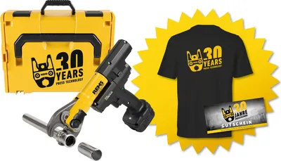 Immagine prodotto di REMS Akku-Press E 22V ACC B-P L-Boxx +T-Shirt +Gutschein DEU Akku Radialpresse