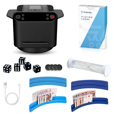 Produktbild von Automatische Kartenmischmaschine & Kartengeber – Elektrischer Kartenmischer für Poker & Spieleabende – USB-betrieben, leise & gleichmäßiges Mischen