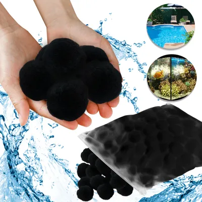 Produktbild von UISEBRT 2100g Filter Balls für Pool Filterbälle Filterball Sandfilter alternativ 75kg Filtersand, Schwarz