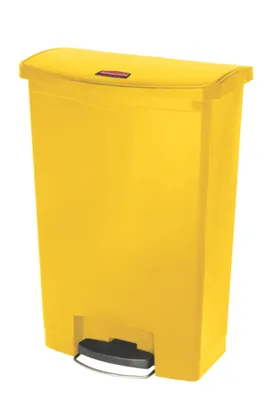 Produktbild von Rubbermaid Slim Jim Step On Container Front Step Pedal-Abfalleimer | 90 Liter, HxBxT 82,6x35,3x75cm | Polyethylen | Gelb