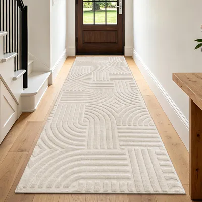 Läufer, antirutsch, waschbar, beige, 80 x 240 cm