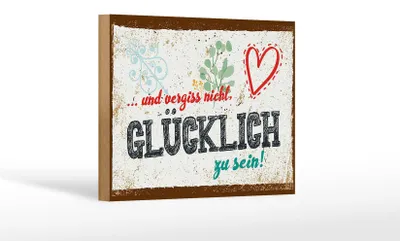 Produktbild von Holzschild Spruch 18x12 cm Und vergiss nicht Glücklich zu sein!
