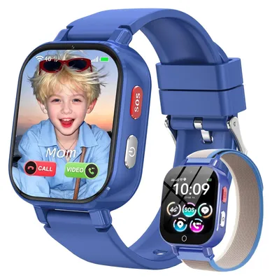 Produktbild von 4G Smartwatch Kinder mit GPS und Telefon Videoanrufe IP68 Wasserdicht SOS bleuClair