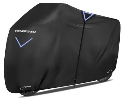 Produktbild von Motorrad Abdeckplane XL Wasserdicht 300D Oxford Stoff Schwarz 245x105x125cm Reflektierend mit Schlosslöchern