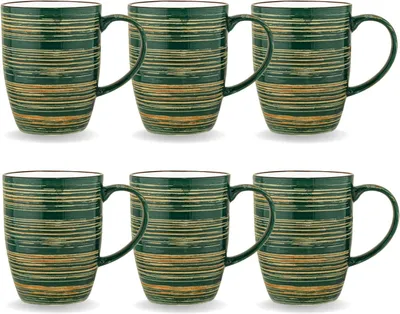 Image de Tasses Wilmax 460 ml, porcelaine verte, lot de 6 WL-669537/A6