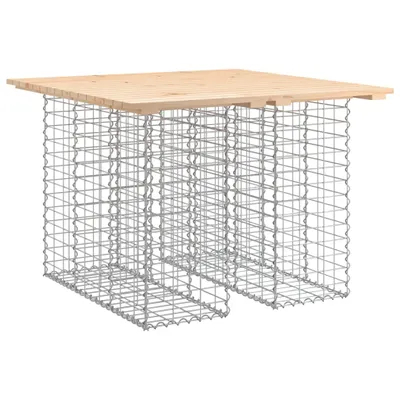 Produktbild von Gartentisch aus Gabionen 100x102x72 cm Massivholz Kiefer
