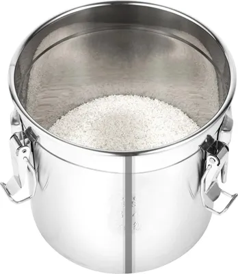 Produktbild von Lebensmittel-Aufbewahrungsbehälter - Eimer/Behälter 12 L - Edelstahl - Luftdicht - Mit Deckel - Für trockene/feuchte Lebensmittel - Reis, Mehl