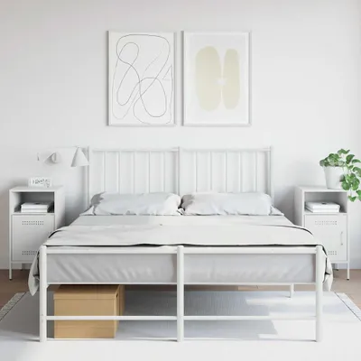 Produktbild von vidaXL Nachttische 2 Stk. Weiß 36x39x68 cm Stahl