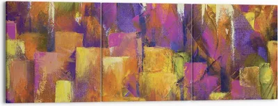 Produktbild von Bild auf Leinwand - Leinwandbild - 3 Teile - Abstraktion Stadt Wolkenkratzer - 150x50cm - Wand Bild - Wanddeko - Wandbilder - Leinwanddruck - Bilder - Wanddekoration - Leinwand bilder - CA150x50-4294