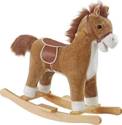 Image de Cheval à bascule en peluche au design de qualité à partir de 24 mois - marron