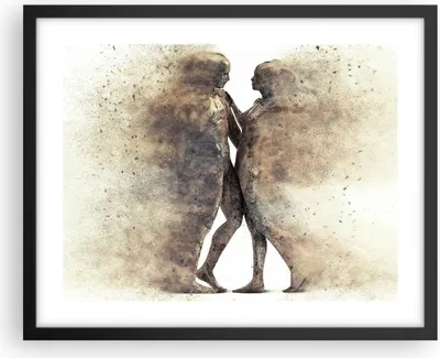 Produktbild von Gerahmtes Poster - Schwarzer Rahmen - Staub eine Frau ein Mann der Liebe - 50x40 cm - Wand Bild - Wanddeko - Wandbilder - Wandposter - Bilderrahmen - Bilder - Kunstdruck - Wandbild - P2BAA50x40-3102