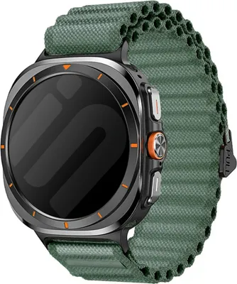 Produktbild von Strap-it Outdoor Nylonarmband passend für Samsung Galaxy Watch Ultra Armband - Trail Loop Band - hochwertiges Nylonmaterial (Dunkelgrün)