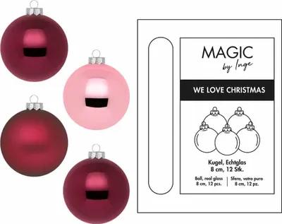 Produktbild von Weihnachtskugeln 12 Stk 8cm Berry Kiss