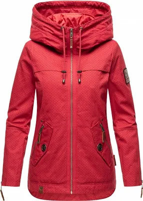 Produktbild von Navahoo Damen Jacke Frühling Herbst Übergangsjacke Print Parka Mantel Kapuze Wekoo Rot Mit Print Gr: 38 - M