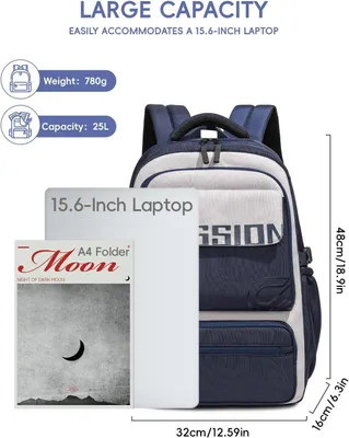 Produktbild von Schulrucksack 25 l, wasserdicht, für Jugendliche, mit verstellbaren Schultergurten