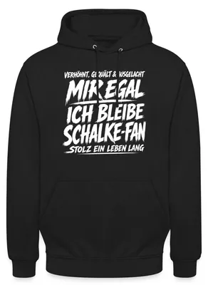 Produktbild von Spreadshirt Mir Egal Ich Bleibe Schalke-Fan Uni Hoodie, 4XL, Schwarz