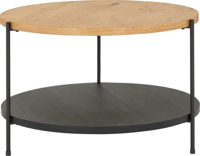 Produktbild von home24 Furnierter Couchtisch - Eiche / Schwarz