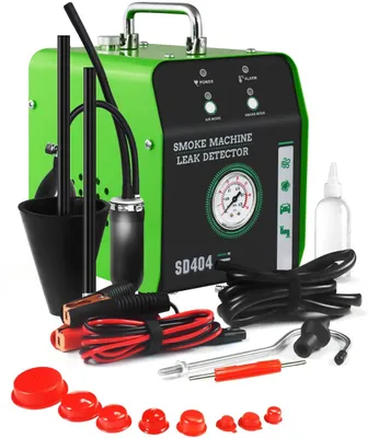 Immagine prodotto di Rilevatore di perdite con aria e fumo EVAP Techstar® SD404, con manometro, protezione dal surriscaldamento e indicatore di pressione, professionale, nero/verde