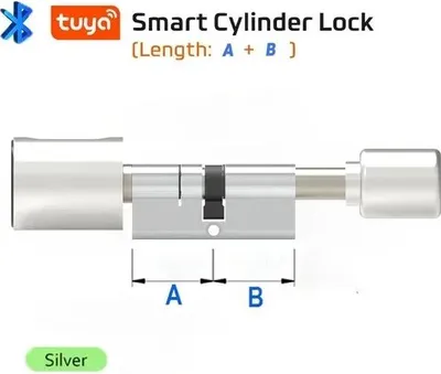 Produktbild von Smart Türschloss, Fingerabdruckzugang, Bluetooth-Konnektivität, Silber Bluetooth, 30 und 30 bis 55