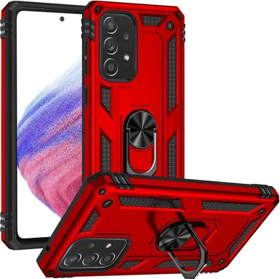 Produktbild von Conie Outdoor Schutzhülle für Samsung Galaxy A53 5G Tasche Silikon Hard Case Cover Hülle mit Halter Ständer in Rot