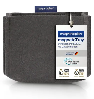 Produktbild von magnetoplan magnetoTray Medium, Filz Grau | Magnetischer Stiftehalter