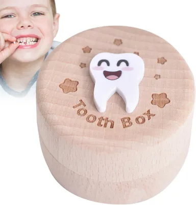 Produktbild von Aufbewahrungsbox aus Holz – Zähne + Haare – Familienerbstück für Jungen/Mädchen