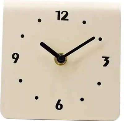 Obrázok produktu pre Jednoduché, moderné stolové hodiny s tichým mechanizmom, kovové stolové hodiny, dekoratívny doplnok do spálne, obývačky alebo domova, krémovo biele