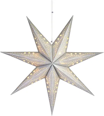 Produktbild von 3D Weihnachtsstern LED Papierstern mit Timer, BRUBAKER, hängend, Dekoration