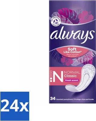 Zdjęcie produktu dla Always - Wkładki higieniczne - Normal - 34 sztuki - Value pack - 24 sztuki