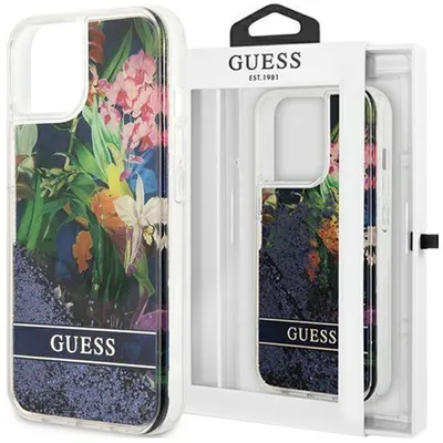 Produktbild von Guess Guhcp14Mlflsb Iphone 14 Plus 6,7"" Niebieski/Blau Hardcase Flower Liquid Glitter