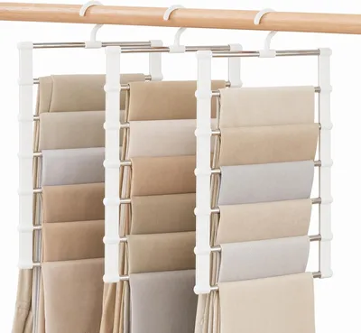 Produktbild von Platzsparende Hosenbügel, 3 Stück, 360° drehbar, Organizer für den Schrank