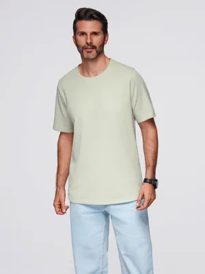 Productafbeelding van Ombre Clothing, heren T-shirt met korte mouwen, kleur: pistaciegroen, maat: M