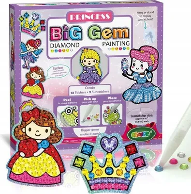 Immagine prodotto di Set fai da te per pittura con diamanti - 12 adesivi e 2 suncatcher - Mosaico glitterato fai da te per bambini
