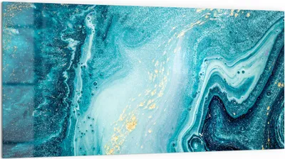 Produktbild von DEQORI Küchenrückwand Glas 100x50 cm 'Meer aus Marmor' Spritzschutz Bad Rückwand
