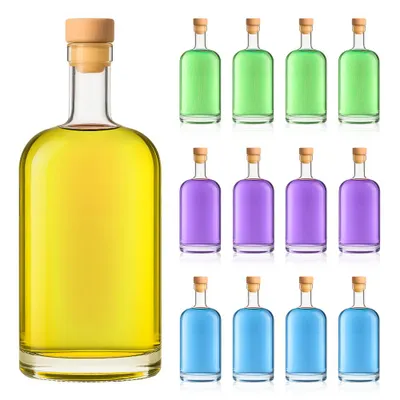 Zdjęcie produktu dla SuperButelki - 40x Butelka szklana TADEK 700 ml z korkami, butelki na nalewki bimber alkohol napoje wodę, grube szkło 0,7 flaszki, 0,7l zestaw butelek
