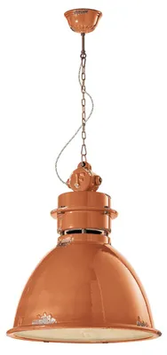 Image de Ferroluce Lampe à suspendre en céramique Industrial Orange Ronde